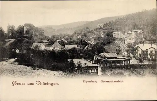 Ak Elgersburg in Thüringen, Totalansicht der Ortschaft