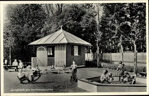 Ak Bad Nauheim in Hessen, Elisabethhaus, Spielplatz am Gartenhäuschen