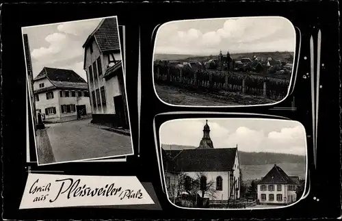 Ak Pleisweiler Oberhofen Rheinland Pfalz, Kirche, Ortsansichten