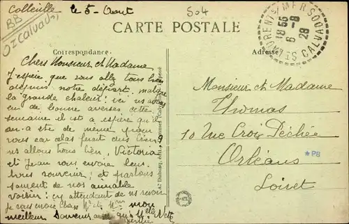 Ak Colleville sur Mer Calvados, Chateau, L'entree du Parc