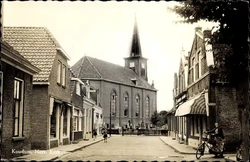 Ak Koudum Friesland Niederlande, Herv. Kerk