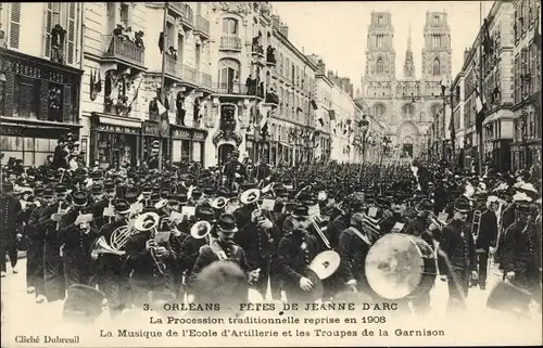 Ak Orléans Loiret, Fetes de Jeanne d'Arc, Procession traditionelle, Musique de l'Ecole d'Artillerie