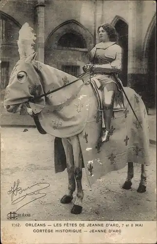 Ak Orléans Loiret, Les Fetes de Jeanne d'Arc, Cortege historique, Jeanne d'Arc