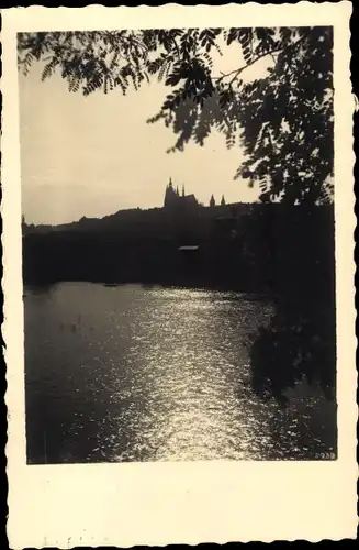 Ak Praha Prag Tschechien, Hradschin, Abendstimmung
