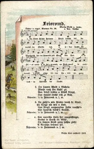 Lied Ak Günther, Anton, Feieromd, Erzgebirgische Mundart Nr 36