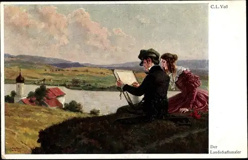Künstler Ak Voss, C. L., Der Landschaftsmaler