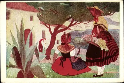 Ak En Provence, Nicoises, Frauen in französischen Trachten