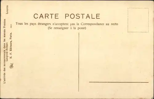 Künstler Ak Robert, Leopold, L'arrivee des moissonneurs dans les marais Pontins