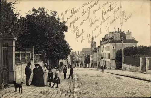Ak Melun Seine et Marne, La Rue du Palais de Justice