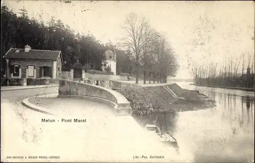 Ak Melun Seine et Marne, Pont Marat