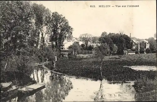 Ak Melun Seine et Marne, Vue sur l'Almont