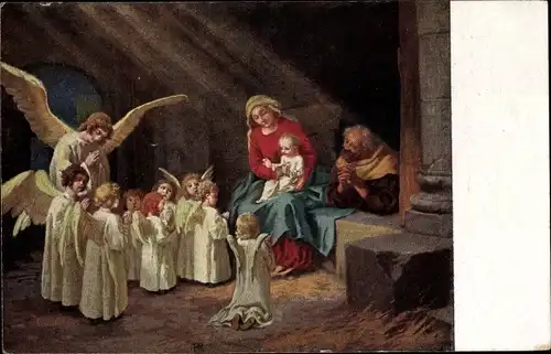 Künstler Ak Roßmann, M. G., Engelständchen, Engel, Jesus