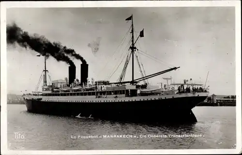 Ak Paquebot Marrakech, CGT, French Line, Dampfer