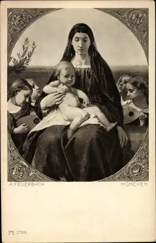 Künstler Ak Feuerbach, Anselm, Madonna mit Kind