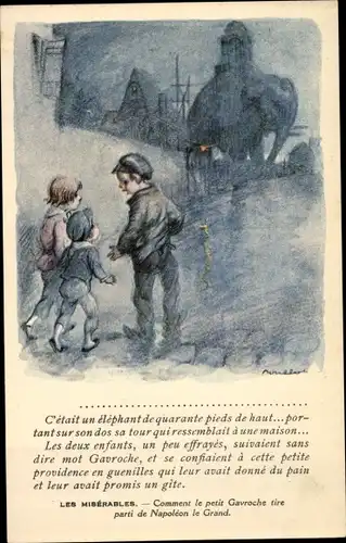 Künstler Ak Poulbot, Francisque, Les Misérables, Petit Gavroche