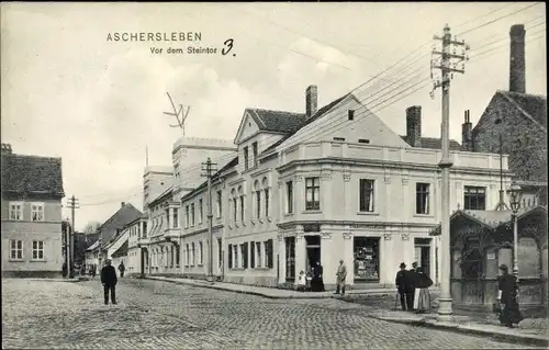 Ak Aschersleben im Salzlandkreis, Vor dem Steintor