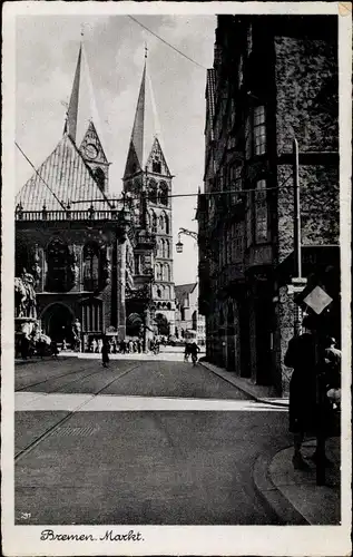 Ak Hansestadt Bremen, Marktplatz