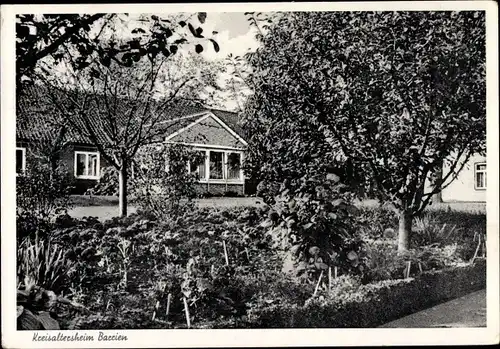 Ak Barrien Syke in Niedersachsen, Kreisalterheim Barrien, Gesamtansicht, Garten, Straßenblick