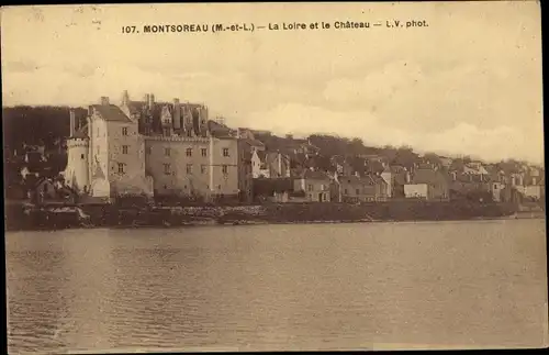 Ak Montsoreau Maine et Loire, La Loire, Le Chateau