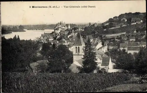 Ak Montsoreau Maine et Loire, Vue Generale