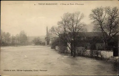 Ak Thury Harcourt Calvados, L'Orne au Pont d'Harcourt