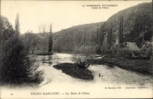 Ak Thury Harcourt Calvados, Les Bords de l'Orne