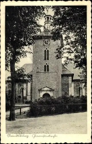 Ak Rendsburg in Schleswig Holstein, Garnisonkirche, Außenansicht