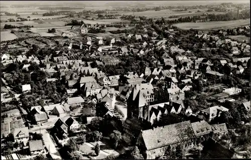 Ak Obernkirchen im Kreis Schaumburg, Blick auf den Ort, Fliegeraufnahme