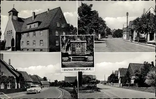 Ak Rehren im Auetal, SAtraßenpartie, Rathaus, Wohnsiedlung
