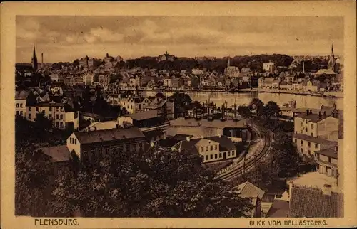 Ak Flensburg in Schleswig Holstein, Blick v. Ballastberg