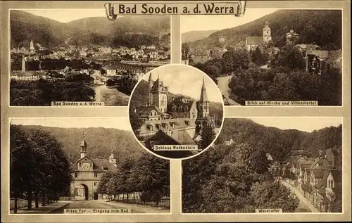 Ak Bad Sooden Allendorf an der Werra Hessen, Kirch, Villenvirtel, Weinreihe, Altes Tor, Schloss