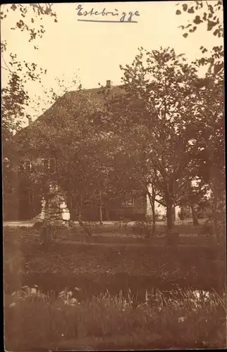 Foto Ak Estebrügge Jork im Alten Land, Gartenpartie, Villa