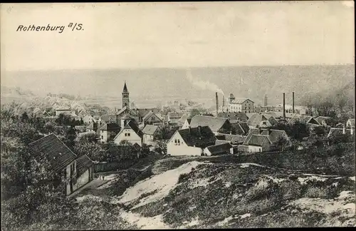 Ak Rothenburg Sachsen, Blick auf den Ort mit Umgebung