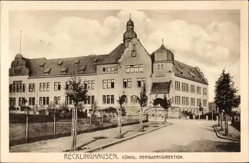 Ak Recklinghausen im Ruhrgebiet, Kgl. Bergwerkdirektion