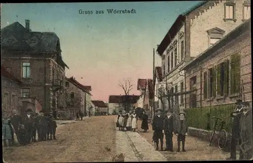 Ak Wörrstadt in Rheinland Pfalz, Straßenpartie im Ort