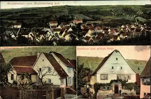 Ak Waldstetten Höpfingen, Gasthaus zum grünen Baum, Geburtshaus Erzbischof Thomas, Totale