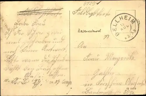 Künstler Ak Bellheim in der Pfalz, Apotheke, Postamt