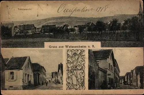 Ak Weissenheim Weisenheim am Berg, Totalansicht, Straßenpartie