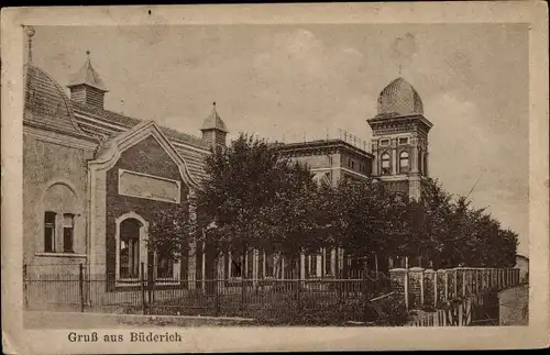 Ak Büderich Wesel am Niederrhein, Straßenpartie, Gebäude