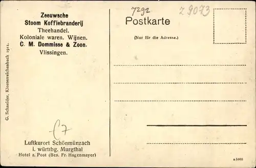 Ak Schönmünzach im Murgtal Baiersbronn im Schwarzwald, Hotel zur Post