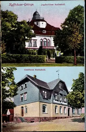 Ak Rathsfeld Steinthaleben Kyffhäuserland in Thüringen, Jagdschloss, Gasthaus