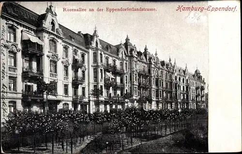 Ak Hamburg Eimsbüttel, Rosenallee an der Eppendorferlandstraße