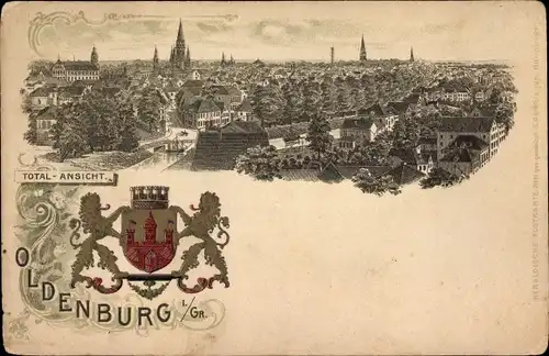 Wappen Litho Oldenburg im Großherzogtum Oldenburg, Totalansicht