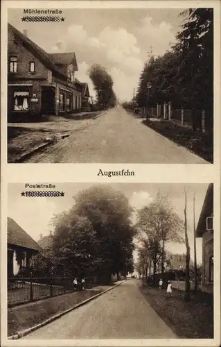 Ak Augustfehn Apen in Oldenburg Ammerland, Mühlenstraße, Poststraße