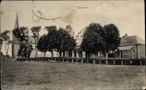 Ak Koudum Friesland Niederlande, Ortspartie