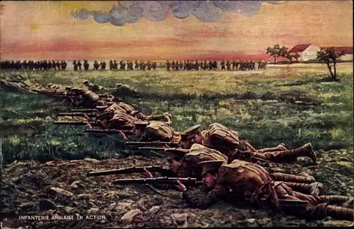 Ak Infanterie anglaise en action, Reklame, Dubonnet, Vin Tonique