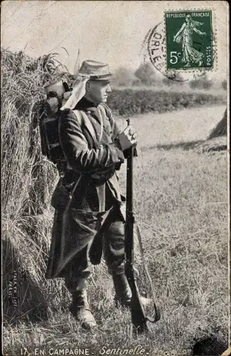 Ak En Campagne, Sentinelle, französischer Soldat