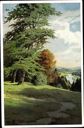 Künstler Ak Vos, Geformte Fluren, Landschaft