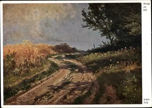 Künstler Ak Voltz, Friedrich, Straße am Feld