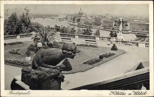 Ak Budapest Ungarn, Aussicht von der königlichen Burg